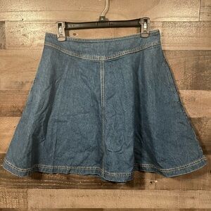 Anthropologie Pilcro and The Letterpress Denim Flare Mini Skirt Size 10